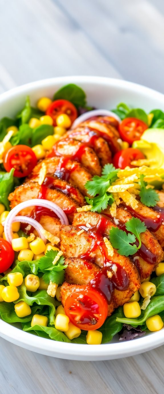 bbq chicken salad preparation