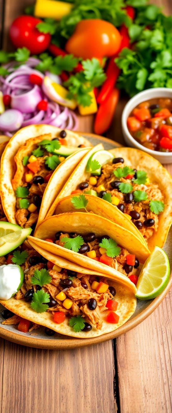 easy slow cooked chicken tacos