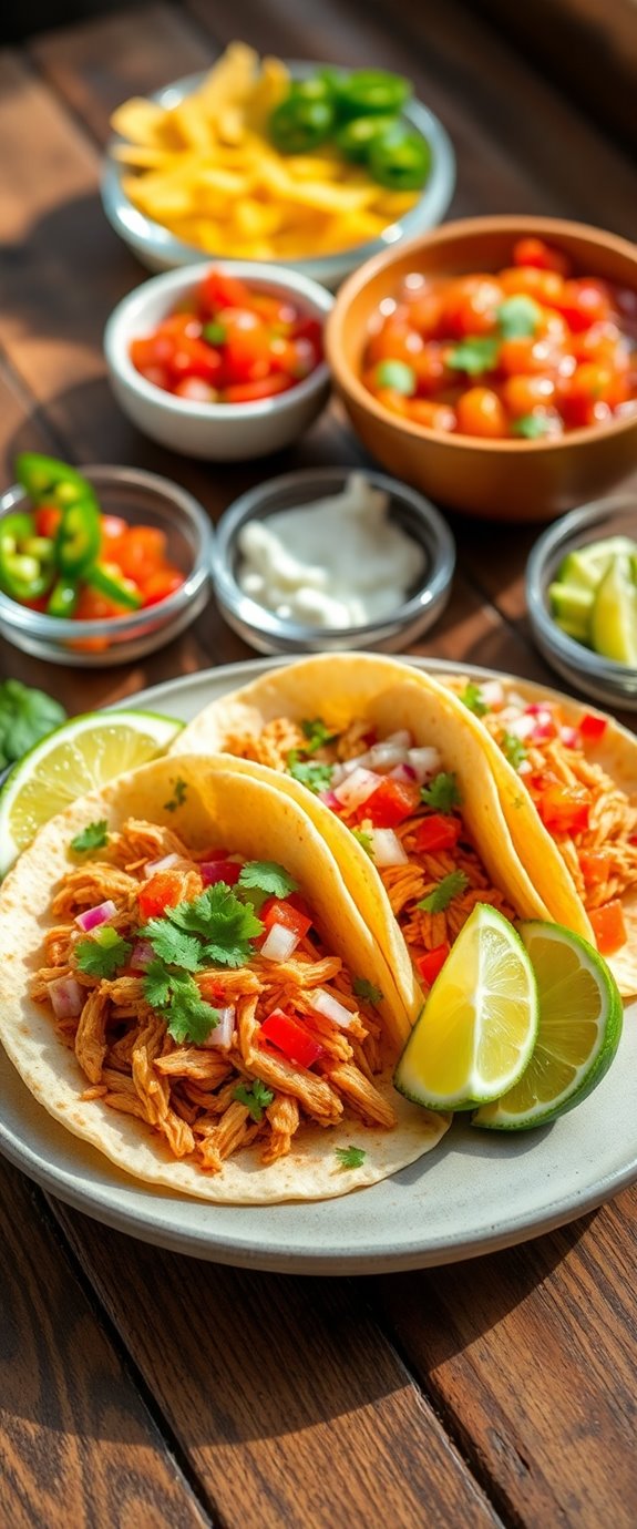 easy slow cooked chicken tacos