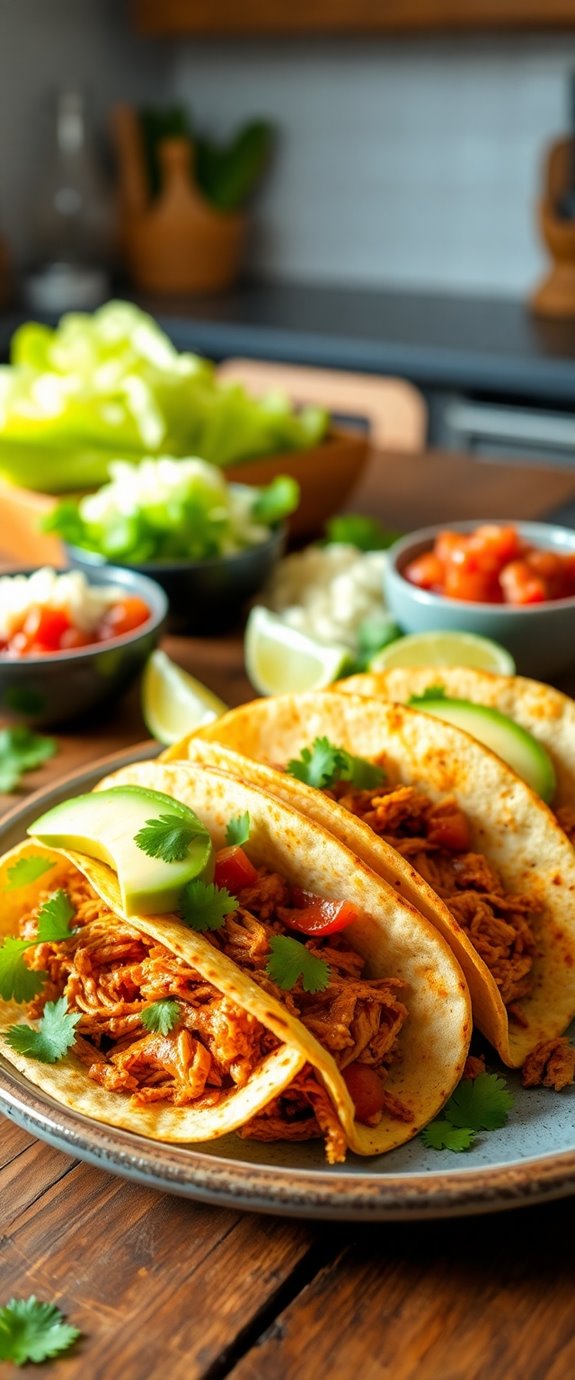 easy slow cooked chicken tacos