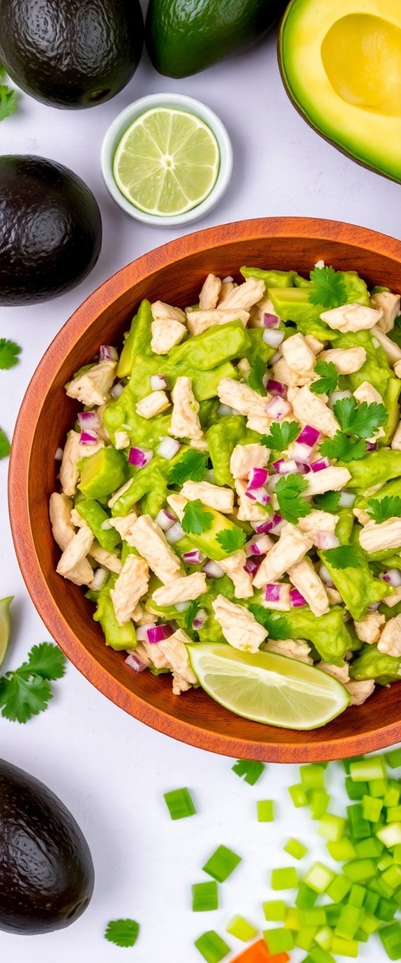 healthy avocado chicken salad