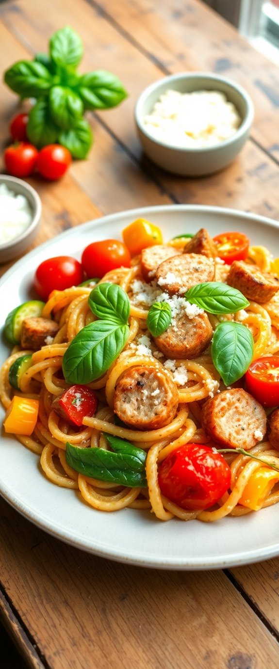 healthy chicken sausage pasta