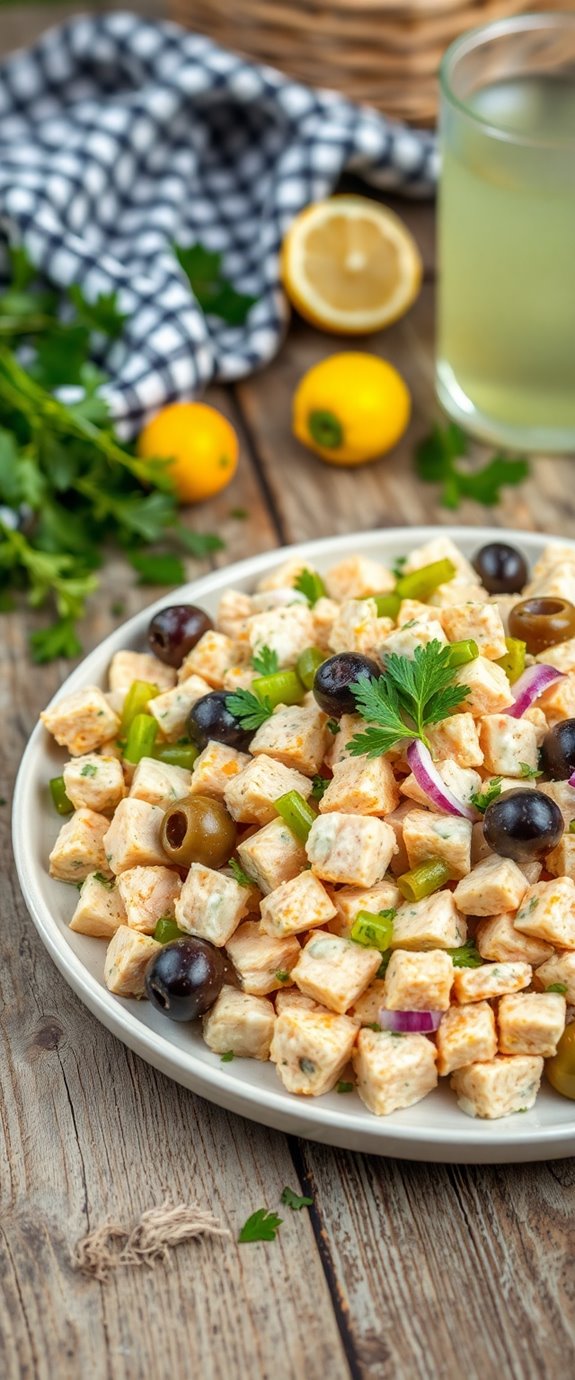 olives and chicken salad