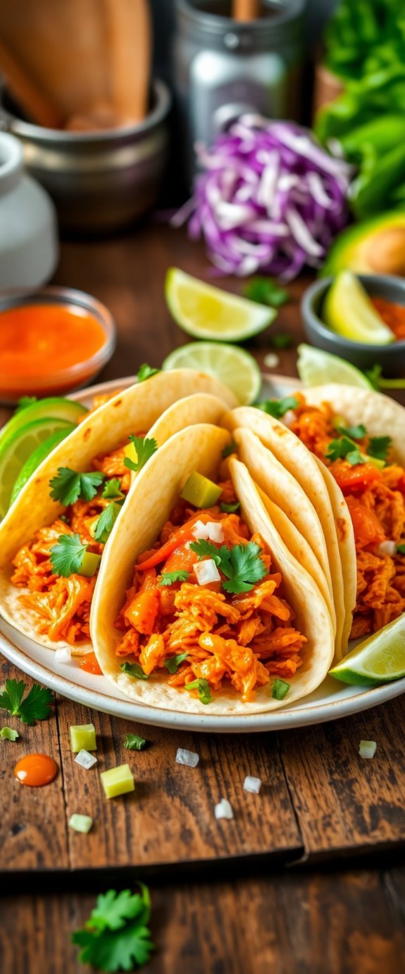 slow cooked citrus chicken tacos