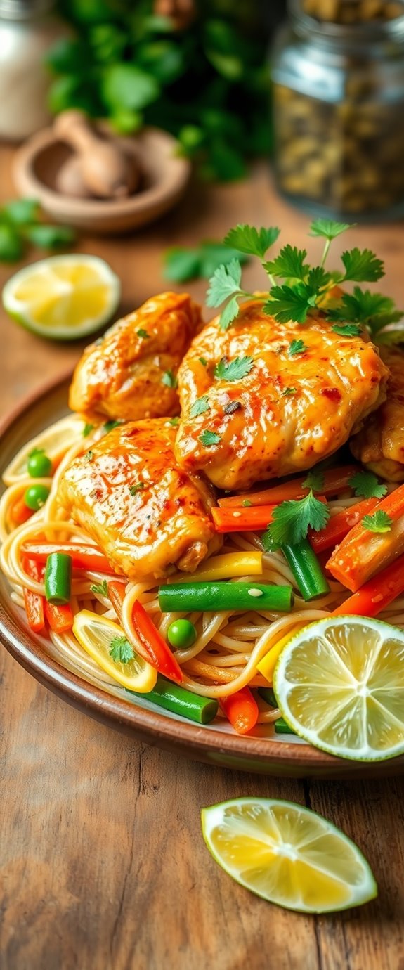 lemongrass infused chicken noodles