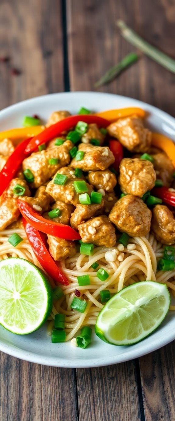 peanut lime chicken noodles
