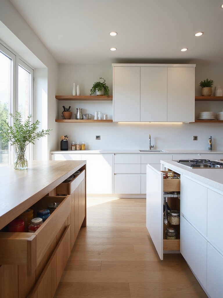 airy rustic kitchen storage