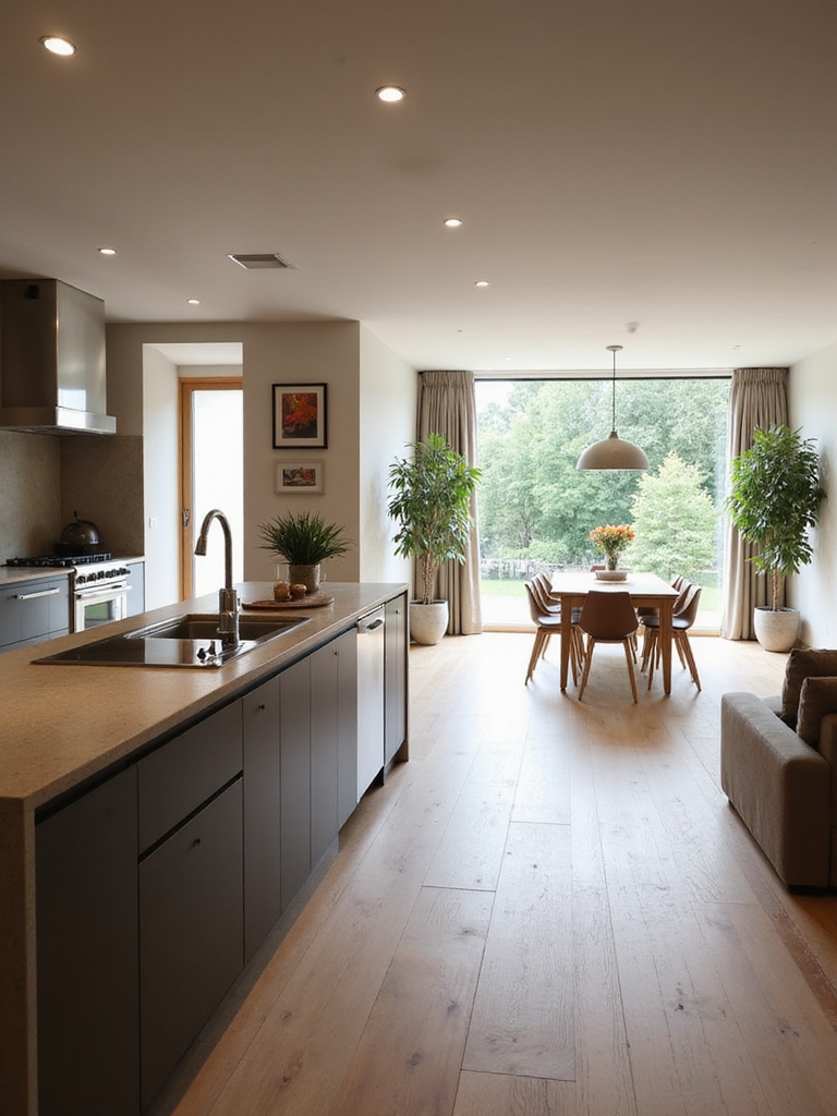 appliances positioned for tidy sightlines