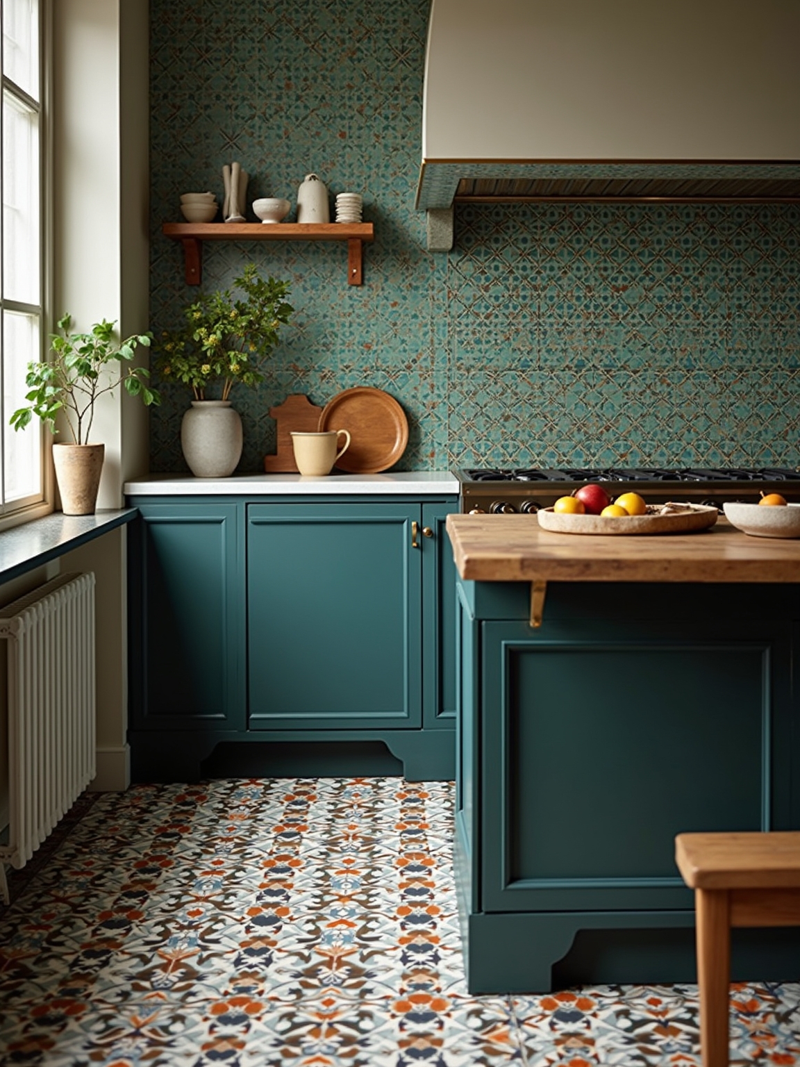 bold encaustic moroccan kitchen patterns