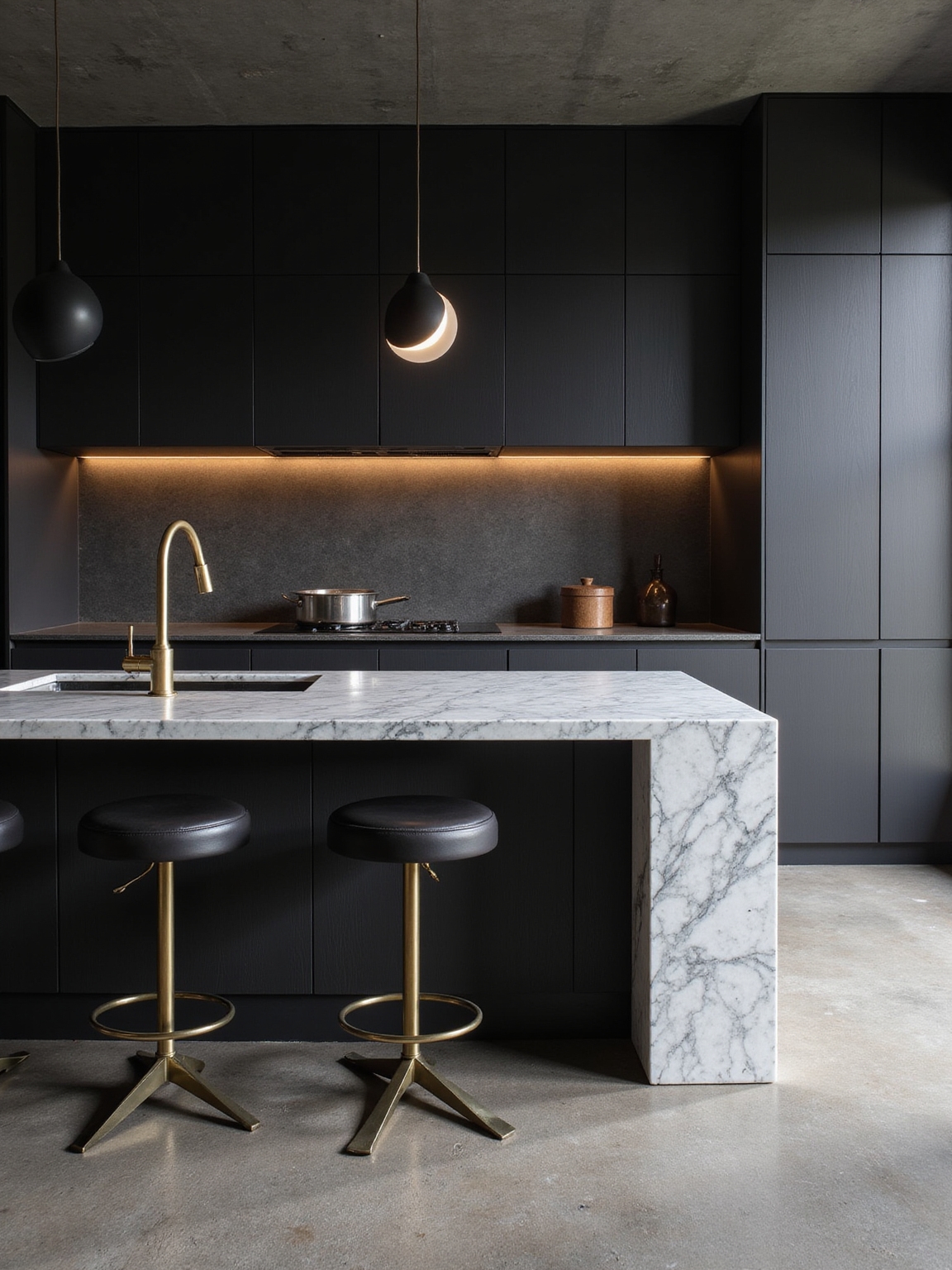 bold luxurious black kitchen designs