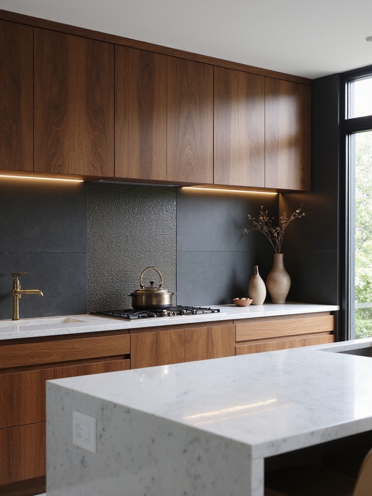 bold textured backsplash centerpiece