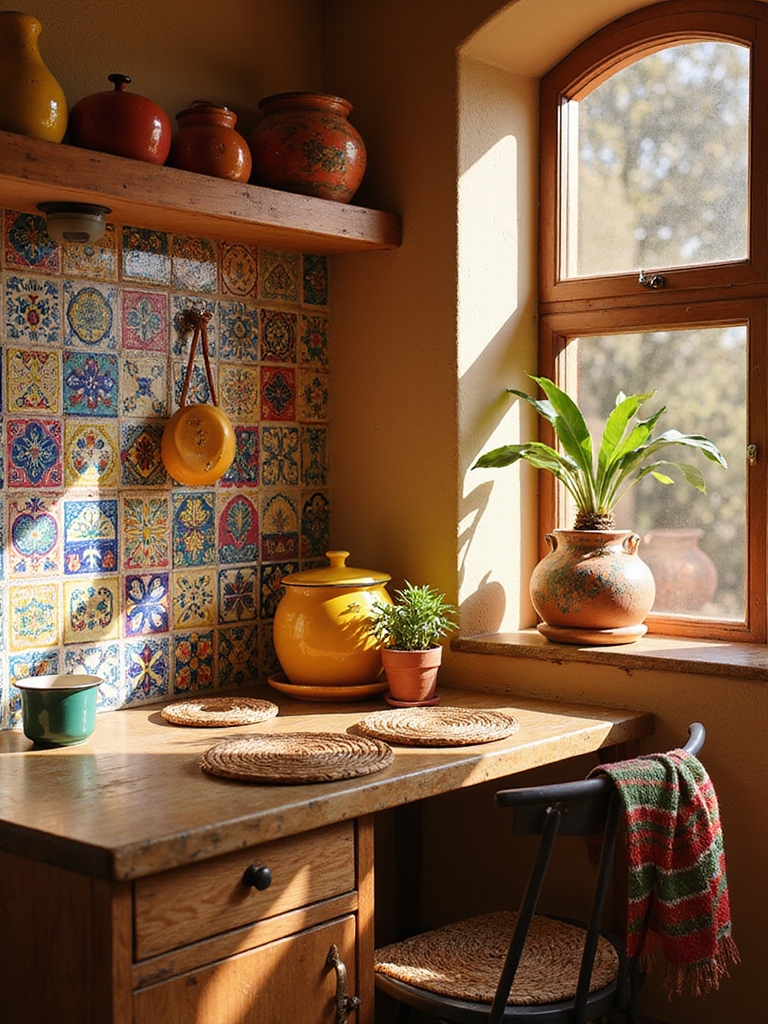 bold vibrant mexican kitchen decor