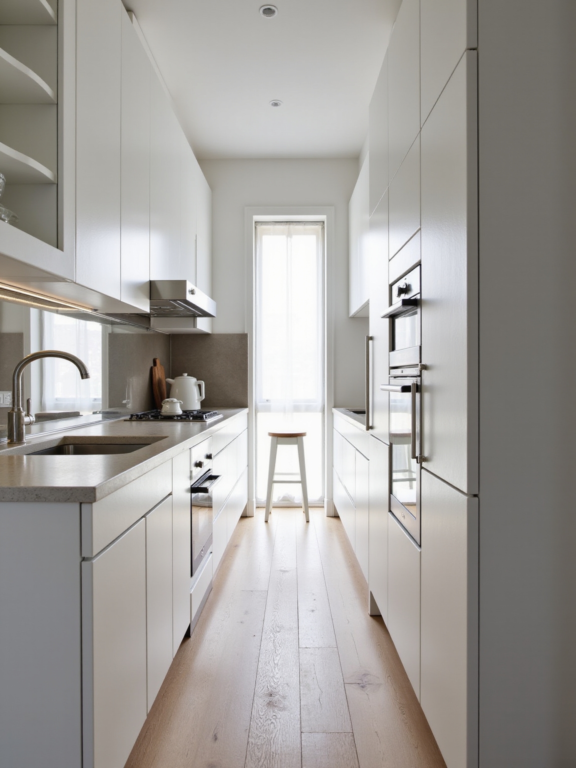 bright neutrals open shelving