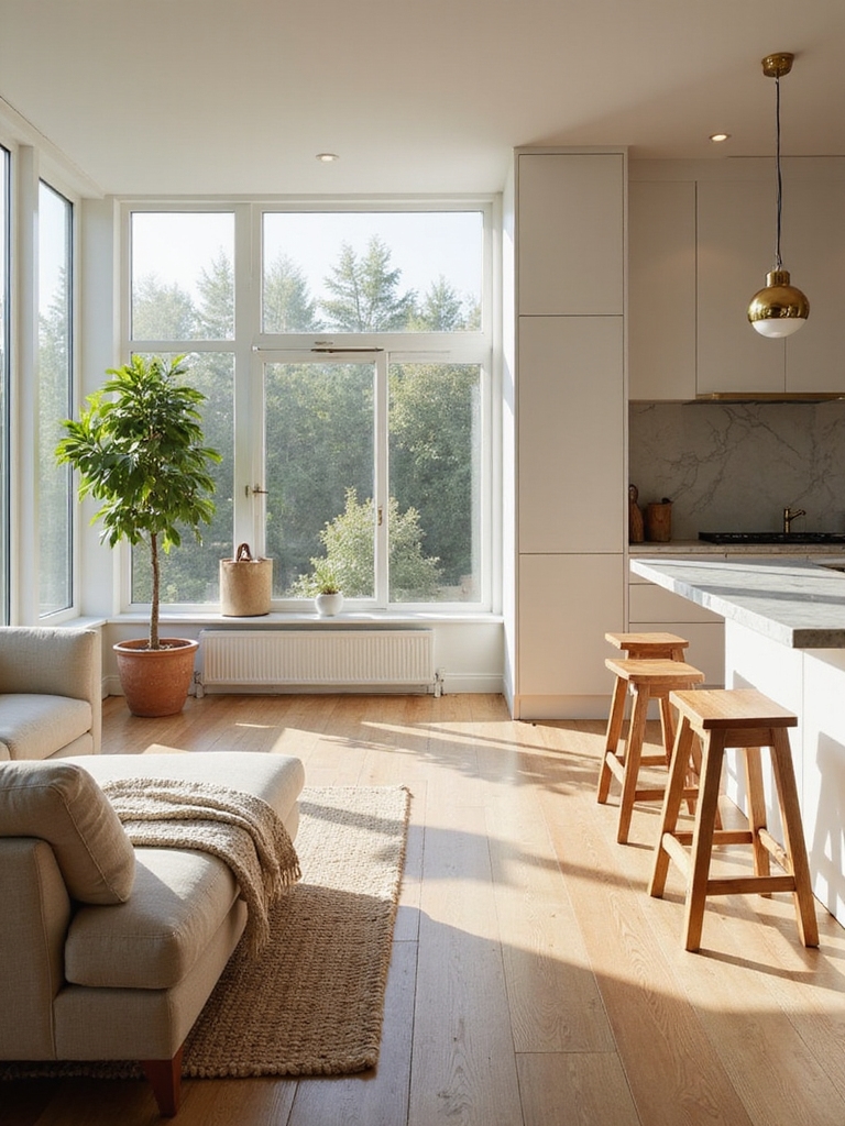 bright open kitchen living blend