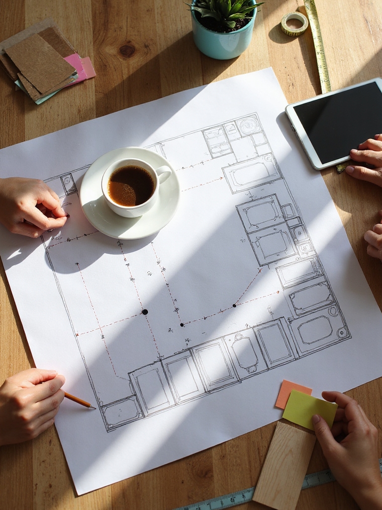 clear cozy uncluttered kitchen paths