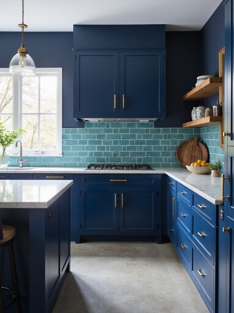 cobalt blue modern kitchen styling