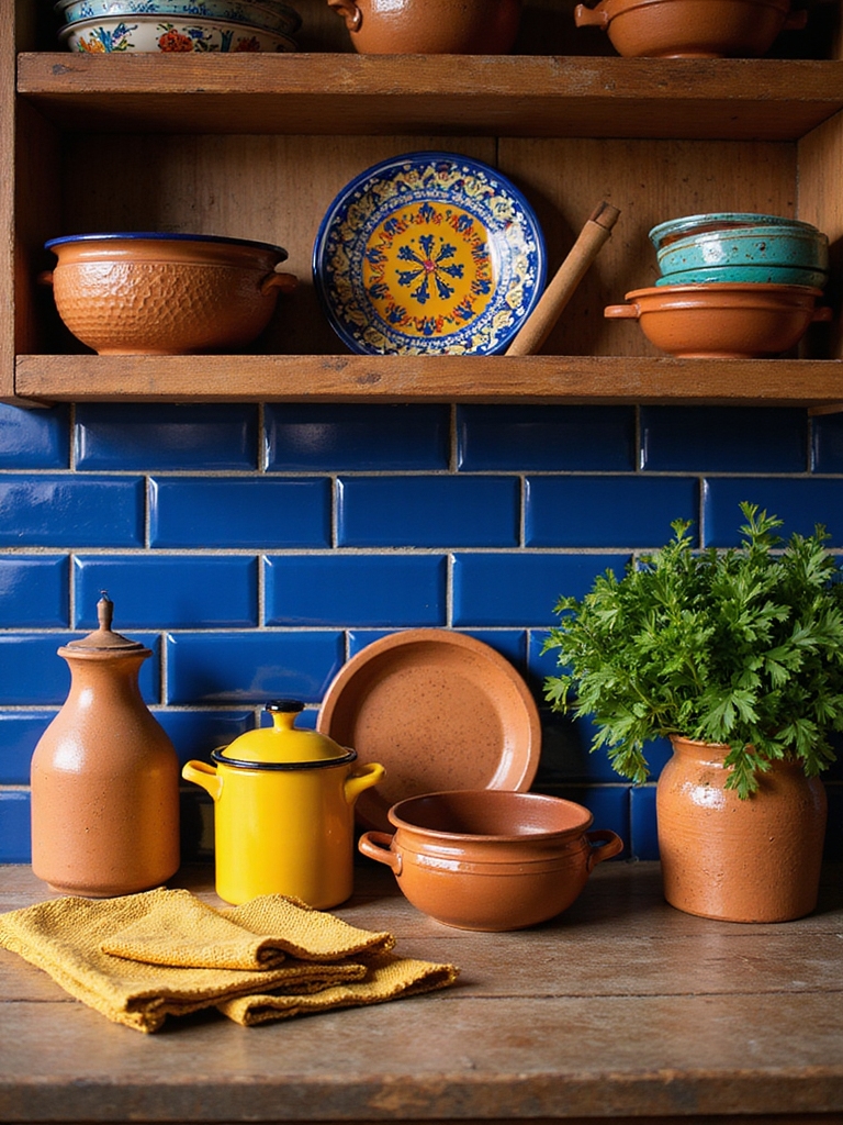 cobalt terracotta sunflower harmony