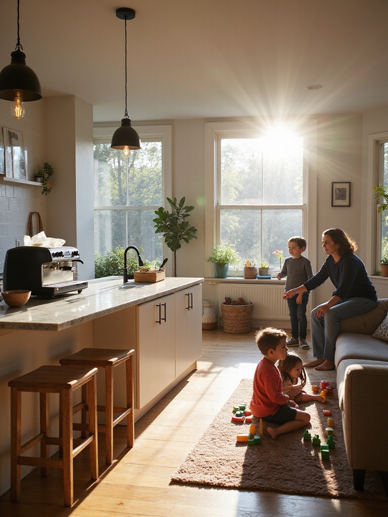 conversation friendly family cooking space