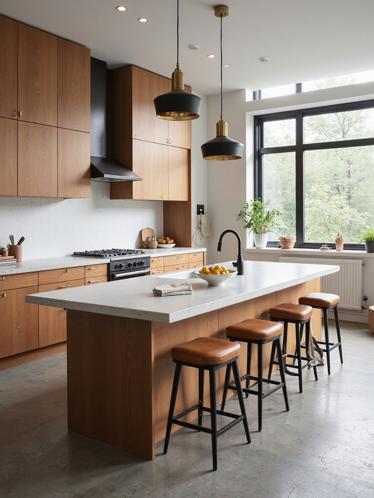 cozy conversational island seating