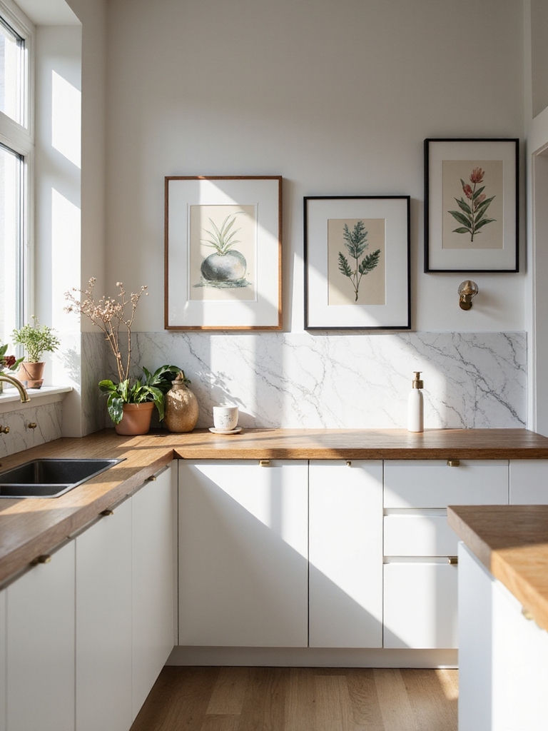 cozy curated kitchen art