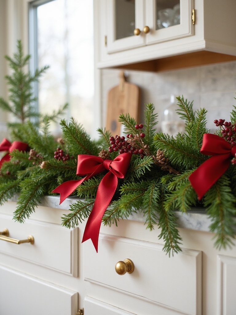 cozy evergreen red and green garland