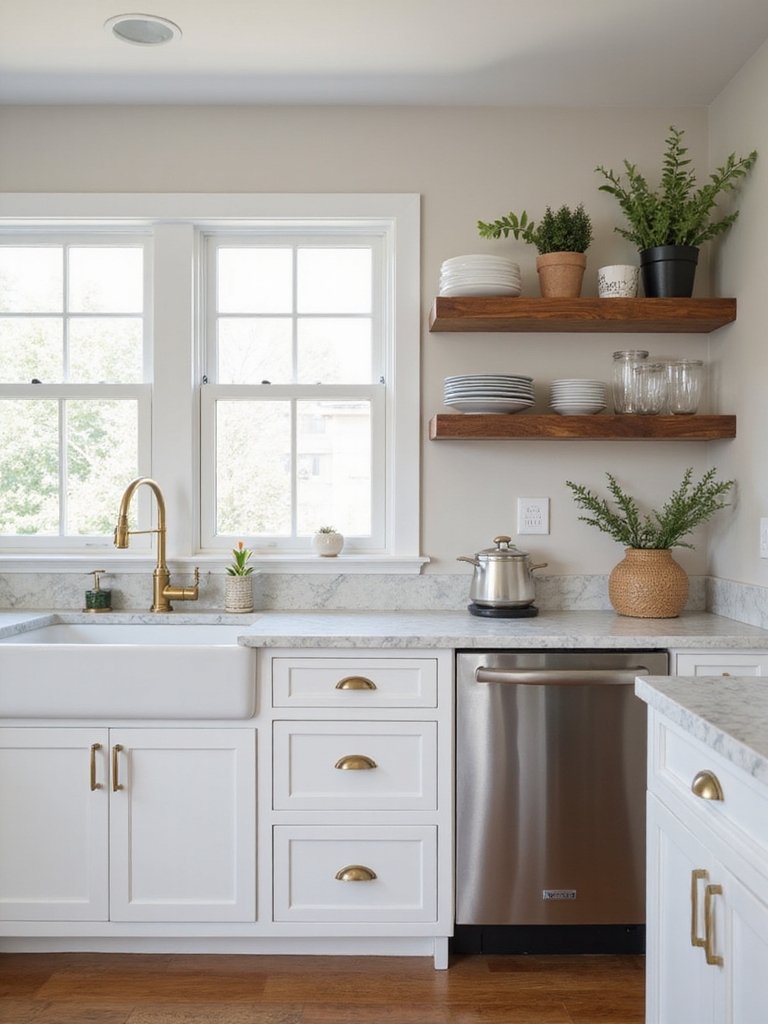 cozy functional integrated kitchen