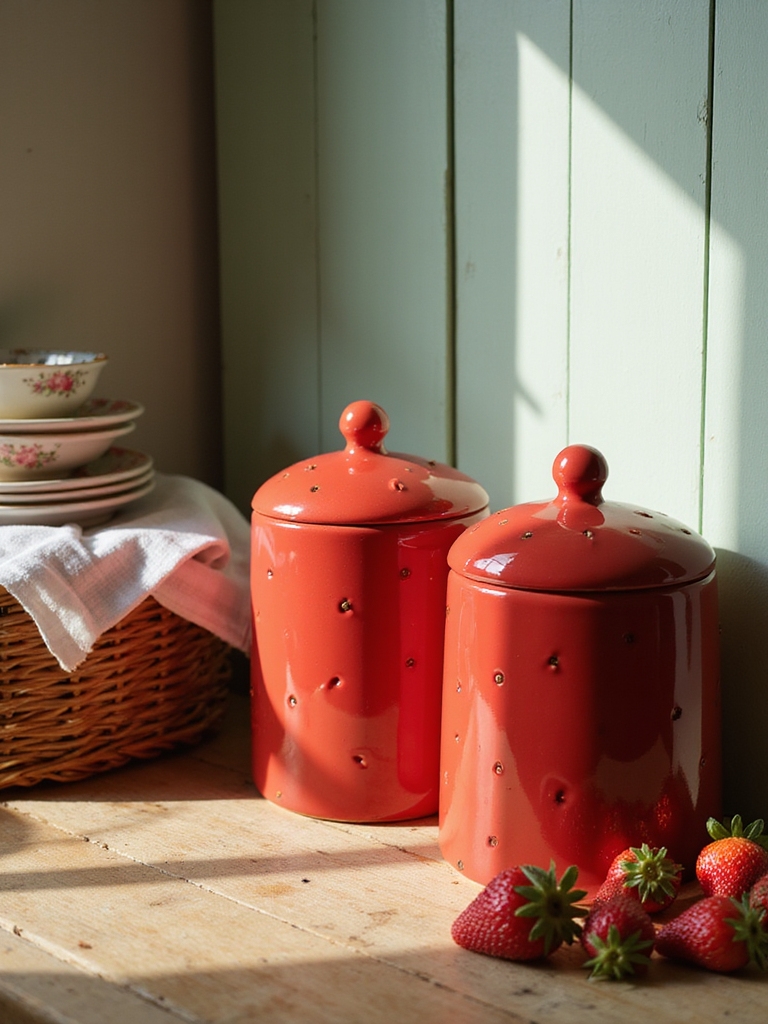 cozy gingham floral strawberry warmth