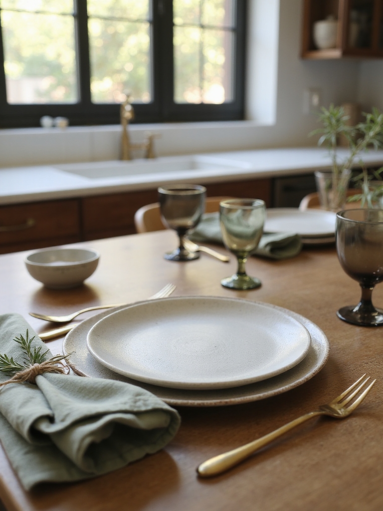 cozy mixed materials table setting