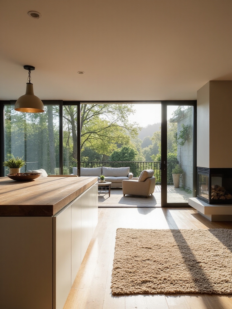 cozy semi open kitchen living
