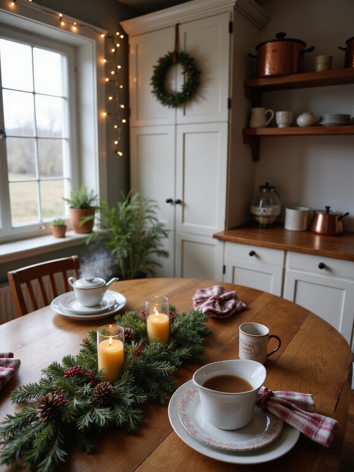 cozy traditional kitchen holiday