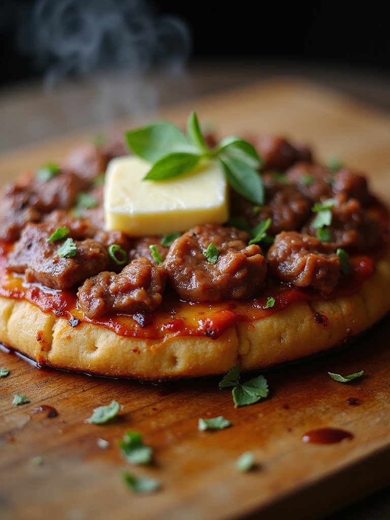 crustless meat and cheese pizza