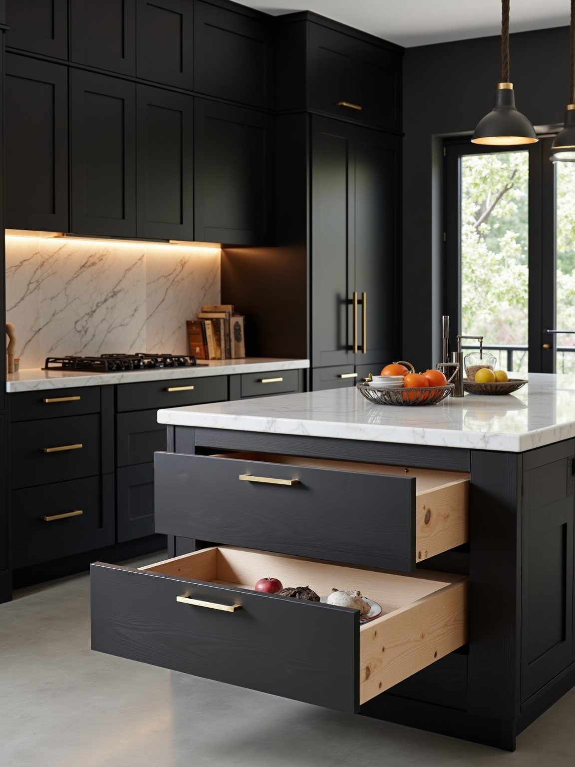 durable luxe black cabinetry materials