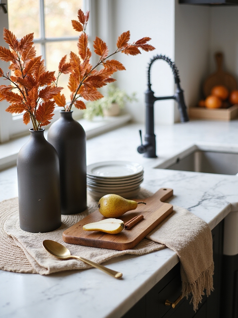 elegant autumn kitchen accents