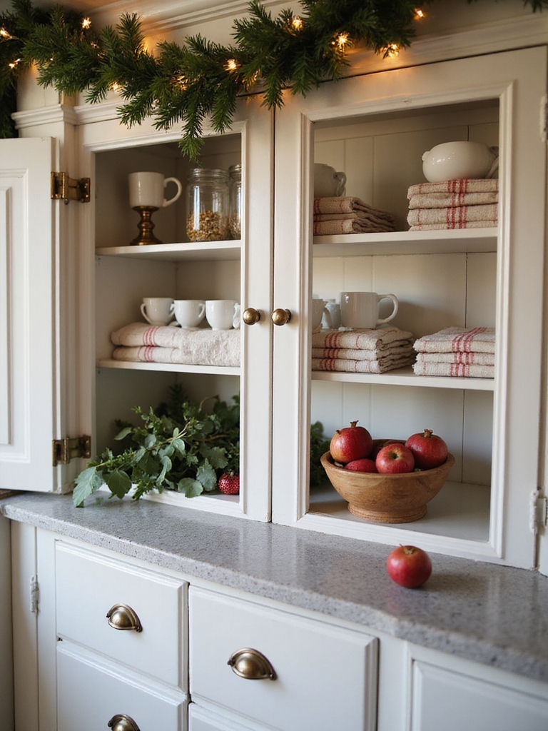 festive kitchen cabinet christmas accents