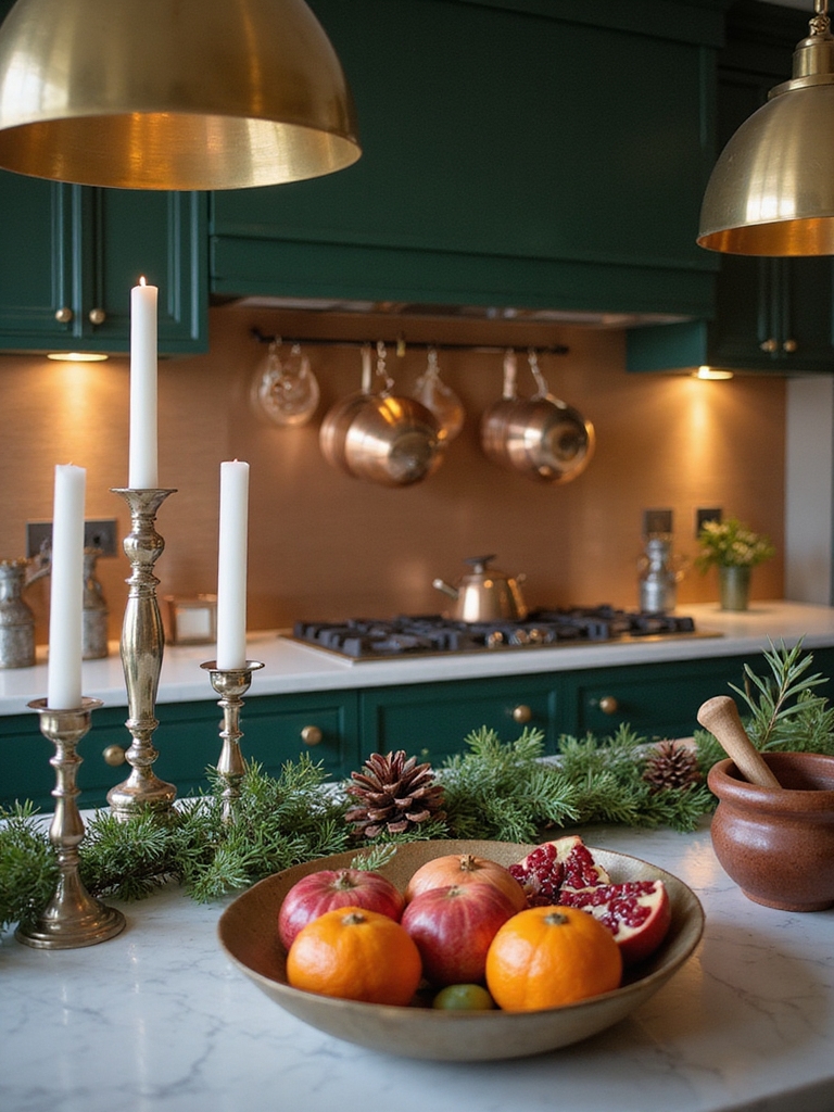 festive rustic gourmet kitchen touches