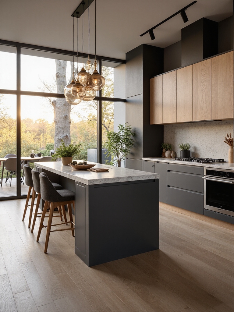 flow focused semi open kitchen