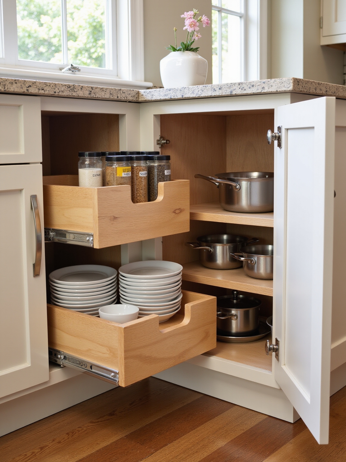 full extension drawers for accessibility