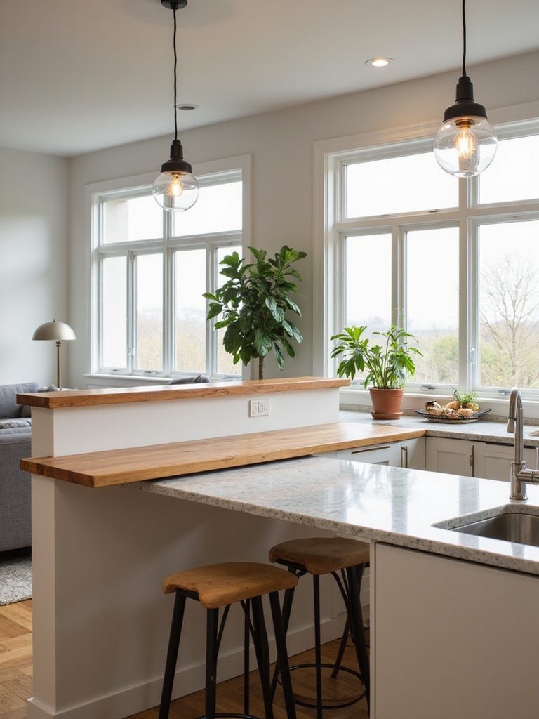 half height breakfast ledge partition