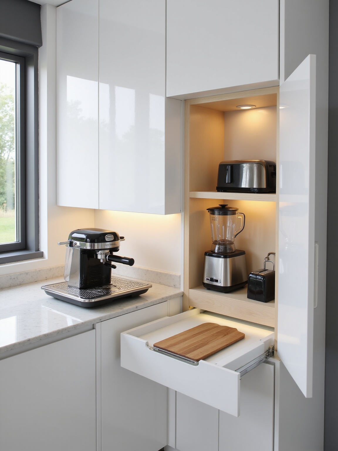 hidden but easily accessible appliances