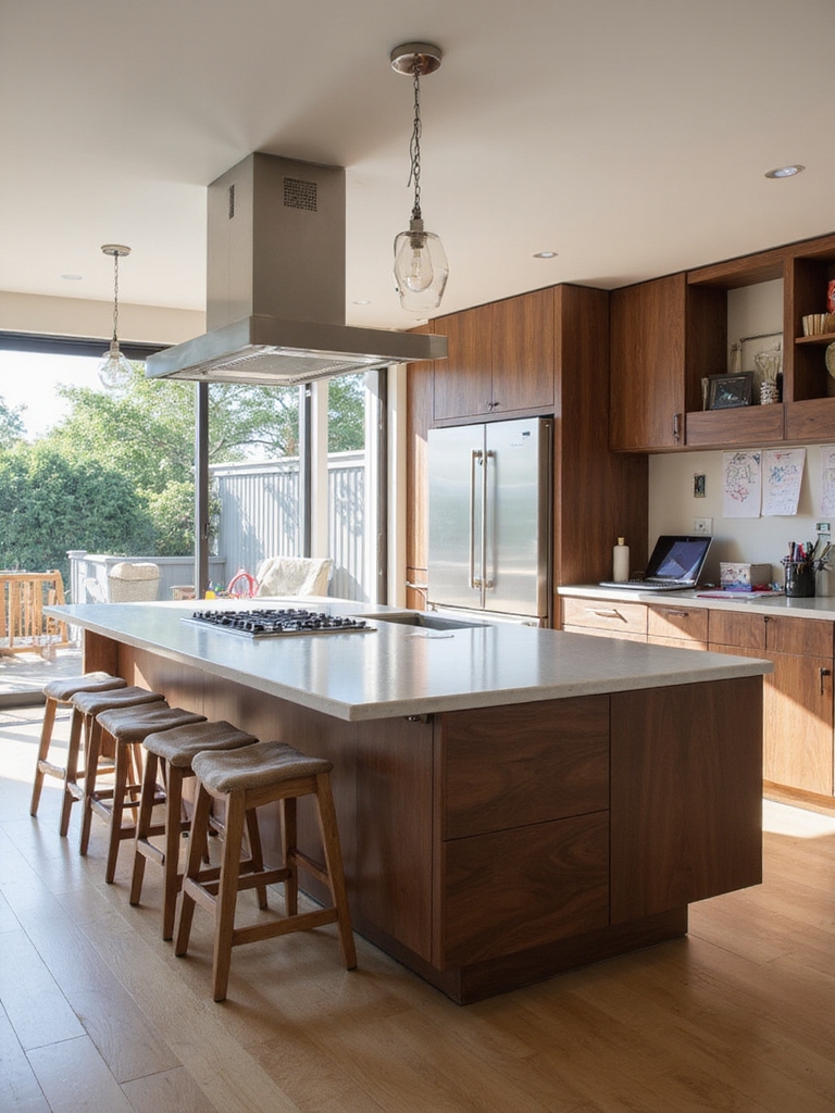 honed stone dual height seating