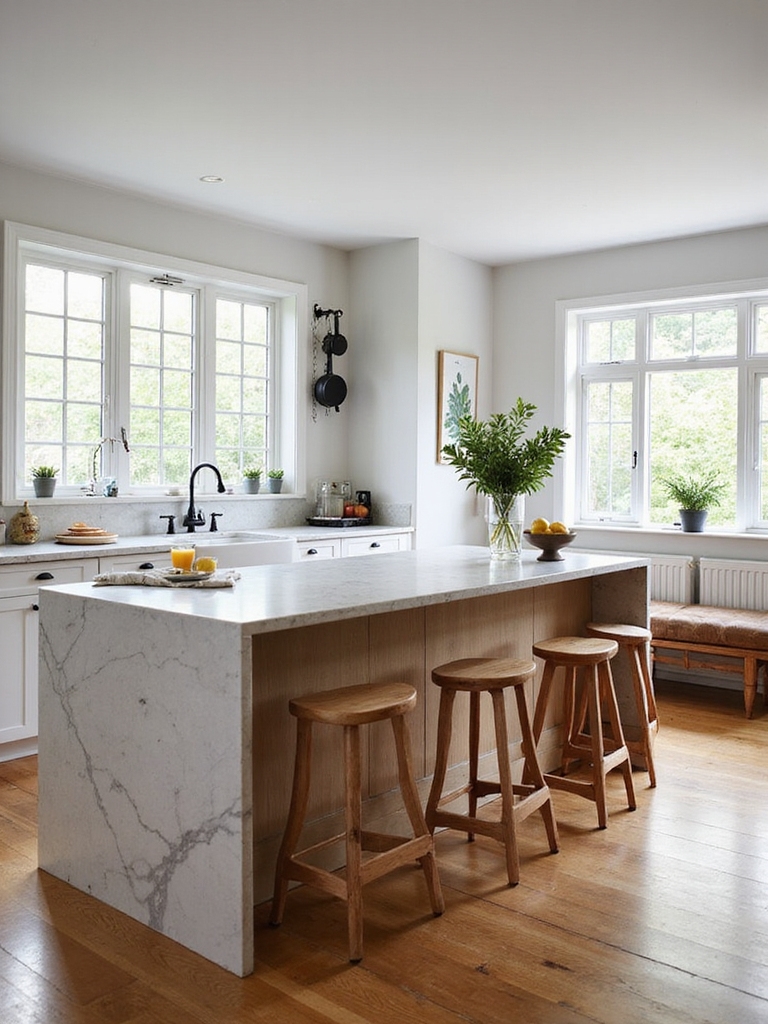 island seating doubles as dining