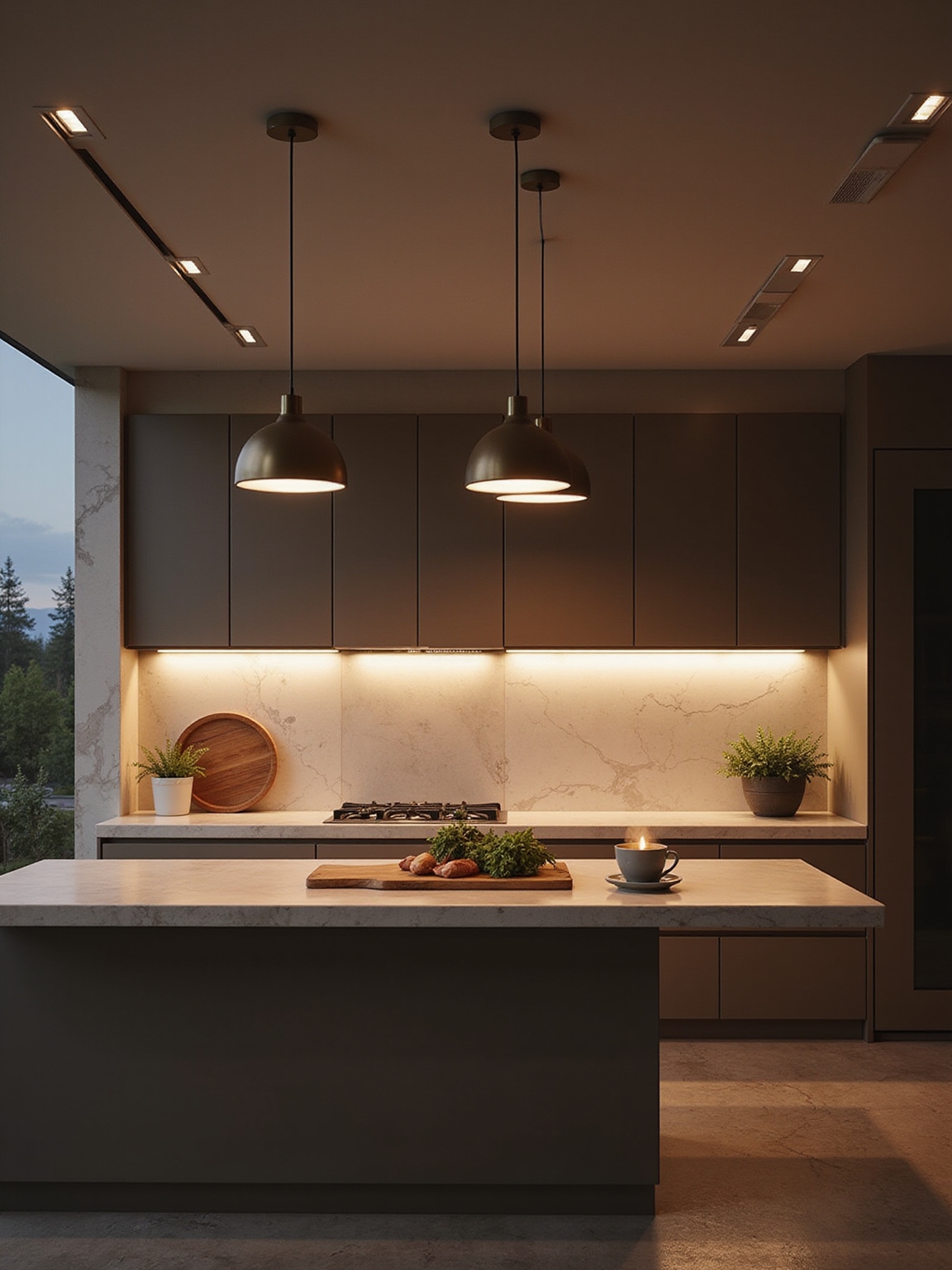layered kitchen lighting plan