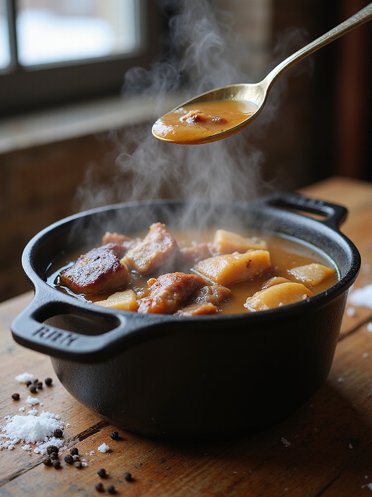 layered meaty broth timed