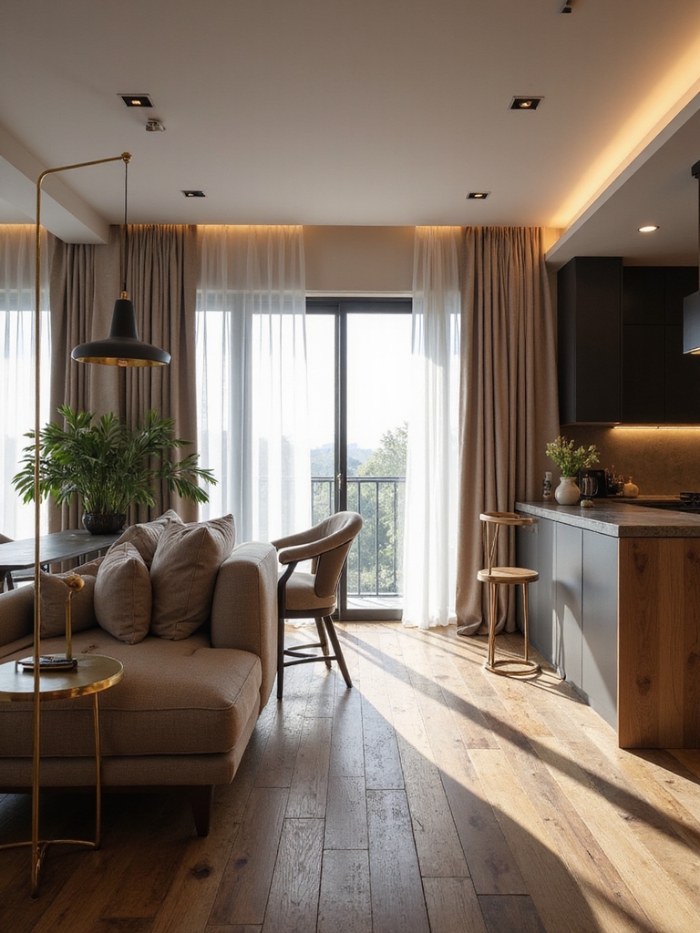 layered warm farmhouse lighting