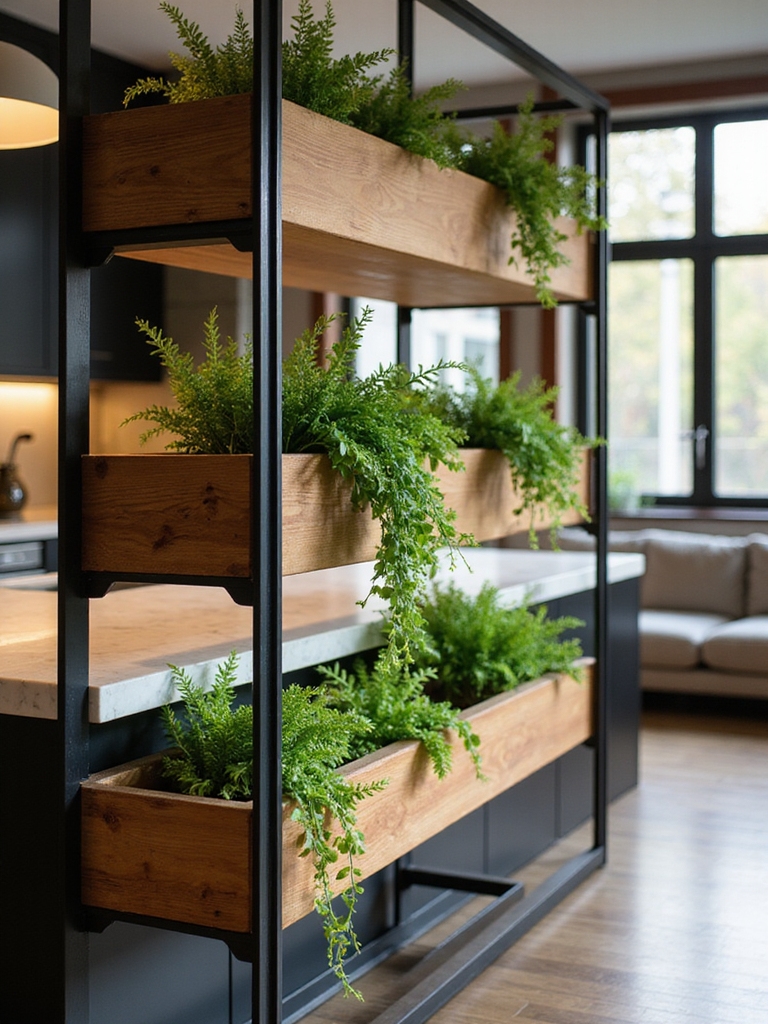 low profile herb planter partition