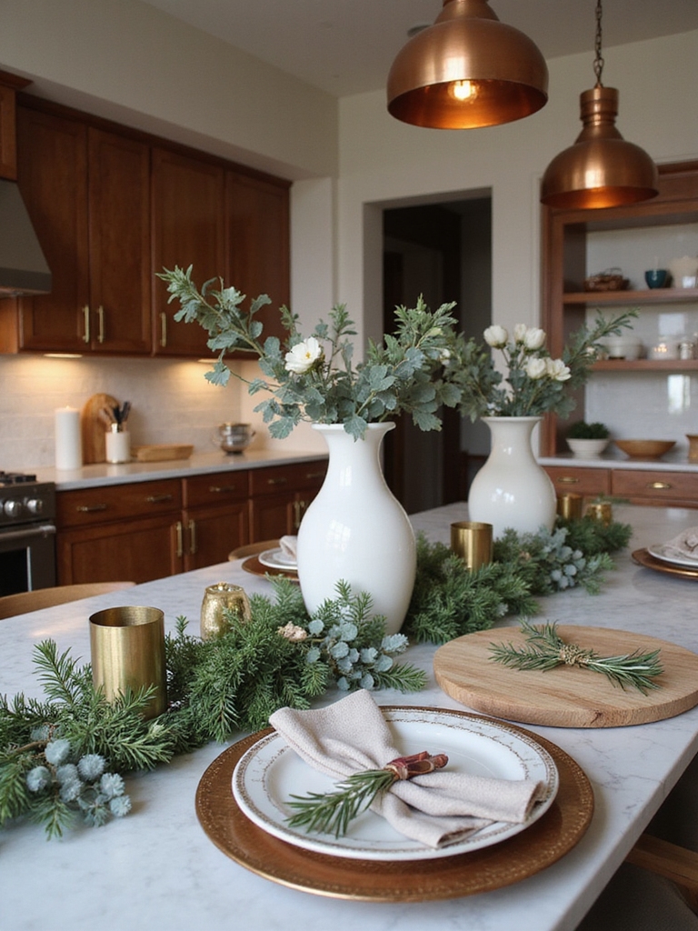 luxurious christmas kitchen styling