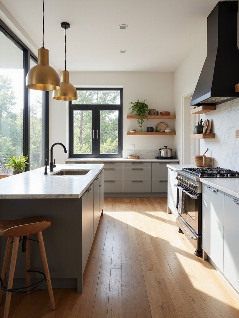 modern magazine inspired open kitchen