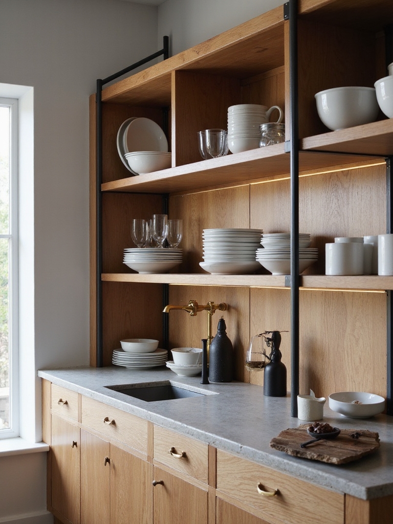 modern stylish crockery storage