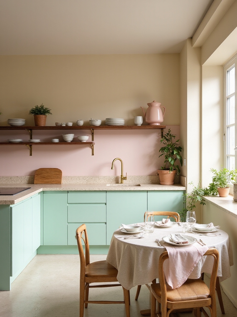 muted mint blush gray