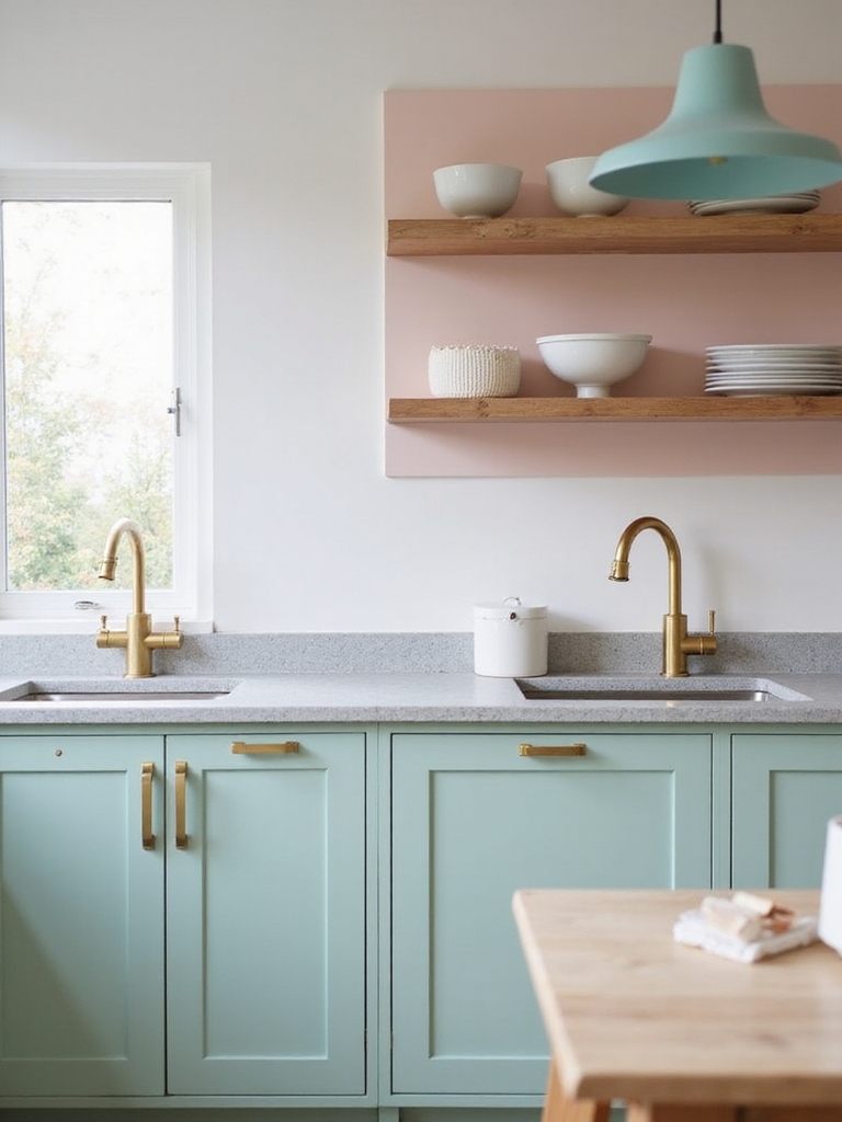 one dominant pastel layered textures